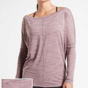 ATHLETA Flow Top Essence Spacedye Flora Mauve Spiced Cabernet Pink Gray Size XS